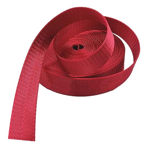 Nylon Gurtband Fischgrätenmuster, 25 mm (1 Zoll) Nylon-Gurtband, mehrfarbig, mehrere Größen for Taschen, Frachtgepäck, Outdoor-Klettern(Red,50 yard) von DQZRTUECA