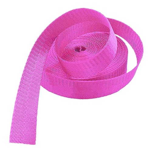 Nylon Gurtband Fischgrätenmuster, 25 mm (1 Zoll) Nylon-Gurtband, mehrfarbig, mehrere Größen for Taschen, Frachtgepäck, Outdoor-Klettern(Rose Red,50 yard) von DQZRTUECA