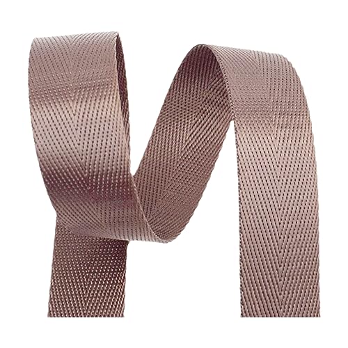 Nylon Gurtband Fischgrätenmuster, 25 mm (1 Zoll) Nylon-Gurtband, mehrfarbig, mehrere Größen for Taschen, Frachtgepäck, Outdoor-Klettern(Tan,50 yard) von DQZRTUECA