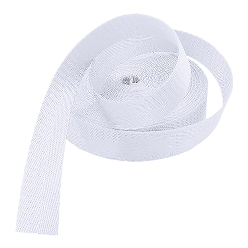 Nylon Gurtband Fischgrätenmuster, 25 mm (1 Zoll) Nylon-Gurtband, mehrfarbig, mehrere Größen for Taschen, Frachtgepäck, Outdoor-Klettern(White,20 yard) von DQZRTUECA