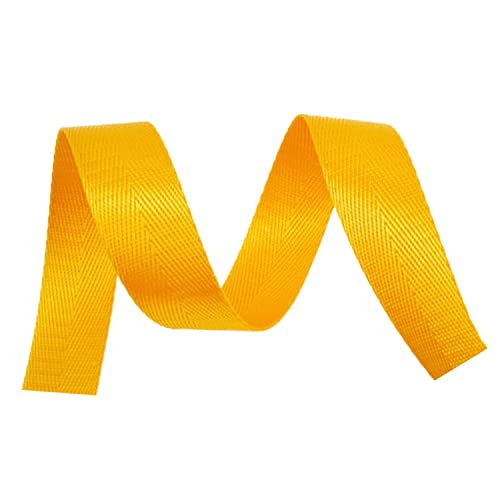Nylon Gurtband Fischgrätenmuster, 25 mm (1 Zoll) Nylon-Gurtband, mehrfarbig, mehrere Größen for Taschen, Frachtgepäck, Outdoor-Klettern(Yellow,20 yard) von DQZRTUECA