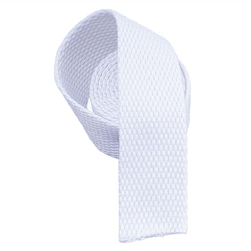 Nylon Gurtband Fischgrätenmuster, 38mm Polyester Baumwolle Gurtband Multicolor 5/10/20 Yards Tasche Griffe Leine Kunst Handwerk DIY(White,10 yard) von DQZRTUECA