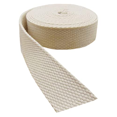 Nylon Gurtband Fischgrätenmuster, Baumwoll-Gurtband for Taschen, Leine, Kunsthandwerk, Zubehör, mehrfarbig, Größen variieren, 9 Meter(Beige,50 mm) von DQZRTUECA