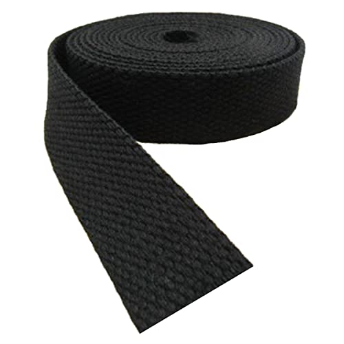 Nylon Gurtband Fischgrätenmuster, Baumwoll-Gurtband for Taschen, Leine, Kunsthandwerk, Zubehör, mehrfarbig, Größen variieren, 9 Meter(Black,50 mm) von DQZRTUECA