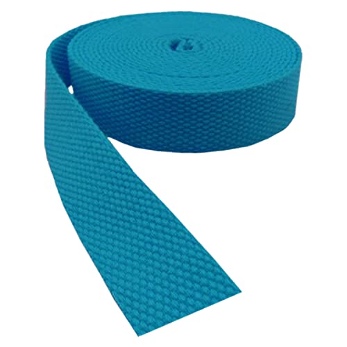 Nylon Gurtband Fischgrätenmuster, Baumwoll-Gurtband for Taschen, Leine, Kunsthandwerk, Zubehör, mehrfarbig, Größen variieren, 9 Meter(Lake Blue,50 mm) von DQZRTUECA