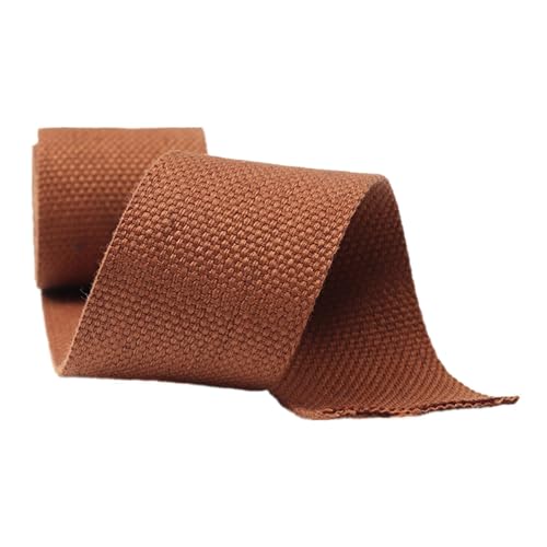 Nylon Gurtband Fischgrätenmuster, Gurtbänder aus Polyester-Baumwolle, 20–50 mm, mehrfarbig, 9 Meter/Rolle(Brown,50 mm) von DQZRTUECA