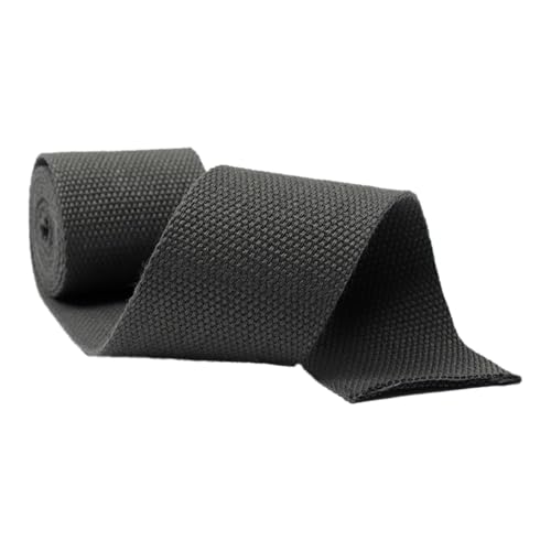 Nylon Gurtband Fischgrätenmuster, Gurtbänder aus Polyester-Baumwolle, 20–50 mm, mehrfarbig, 9 Meter/Rolle(Dark Grey,50 mm) von DQZRTUECA