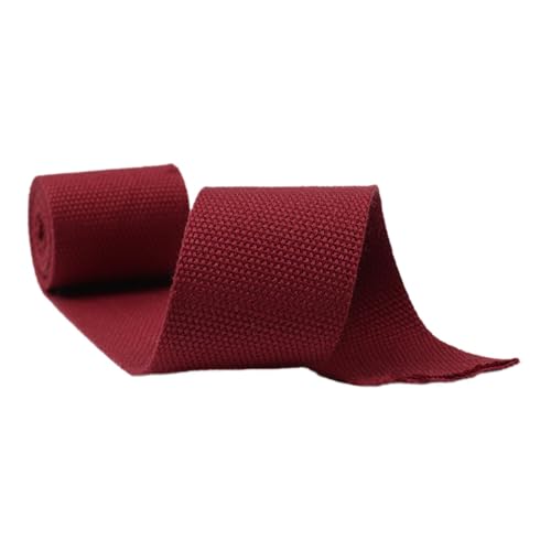 Nylon Gurtband Fischgrätenmuster, Gurtbänder aus Polyester-Baumwolle, 20–50 mm, mehrfarbig, 9 Meter/Rolle(Dark Red,25 mm) von DQZRTUECA
