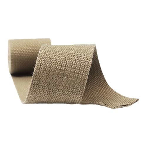 Nylon Gurtband Fischgrätenmuster, Gurtbänder aus Polyester-Baumwolle, 20–50 mm, mehrfarbig, 9 Meter/Rolle(Khaki,38 mm) von DQZRTUECA