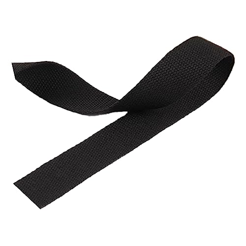 Nylon Gurtband Fischgrätenmuster, Gurtband aus Polyester-Baumwolle, 2,5 cm x 4,5–45 m, 1,3 mm Dicke, mehrfarbig, mehrere Größen(Black,50 yard) von DQZRTUECA