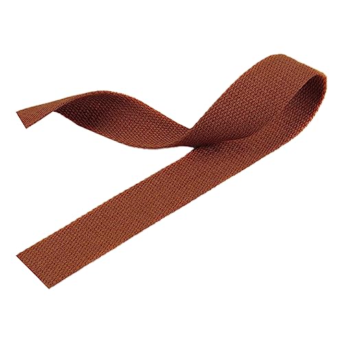 Nylon Gurtband Fischgrätenmuster, Gurtband aus Polyester-Baumwolle, 2,5 cm x 4,5–45 m, 1,3 mm Dicke, mehrfarbig, mehrere Größen(Brown,50 yard) von DQZRTUECA