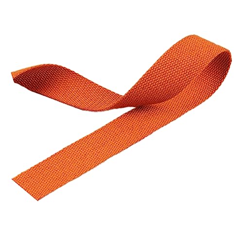 Nylon Gurtband Fischgrätenmuster, Gurtband aus Polyester-Baumwolle, 2,5 cm x 4,5–45 m, 1,3 mm Dicke, mehrfarbig, mehrere Größen(Orange,50 yard) von DQZRTUECA