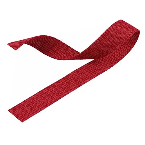 Nylon Gurtband Fischgrätenmuster, Gurtband aus Polyester-Baumwolle, 2,5 cm x 4,5–45 m, 1,3 mm Dicke, mehrfarbig, mehrere Größen(Red,50 yard) von DQZRTUECA