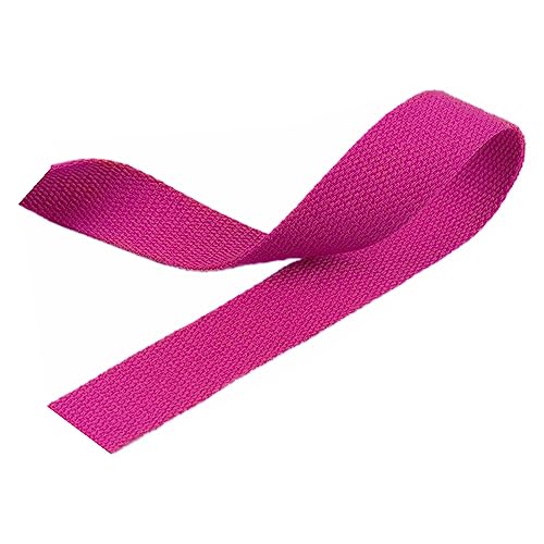 Nylon Gurtband Fischgrätenmuster, Gurtband aus Polyester-Baumwolle, 2,5 cm x 4,5–45 m, 1,3 mm Dicke, mehrfarbig, mehrere Größen(Rose Red,50 yard) von DQZRTUECA