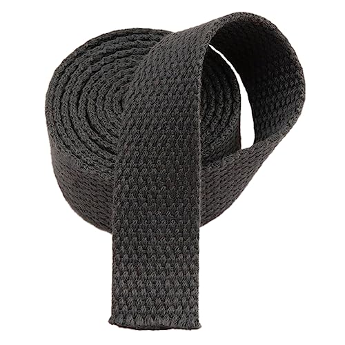 Nylon Gurtband Fischgrätenmuster, Gurtband aus Polyester-Baumwolle, 25 mm breit, mehrfarbig, 5–20 Yard(Dark Grey,10 yard) von DQZRTUECA