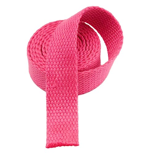 Nylon Gurtband Fischgrätenmuster, Gurtband aus Polyester-Baumwolle, 25 mm breit, mehrfarbig, 5–20 Yard(Fresh Pink,5 yard) von DQZRTUECA