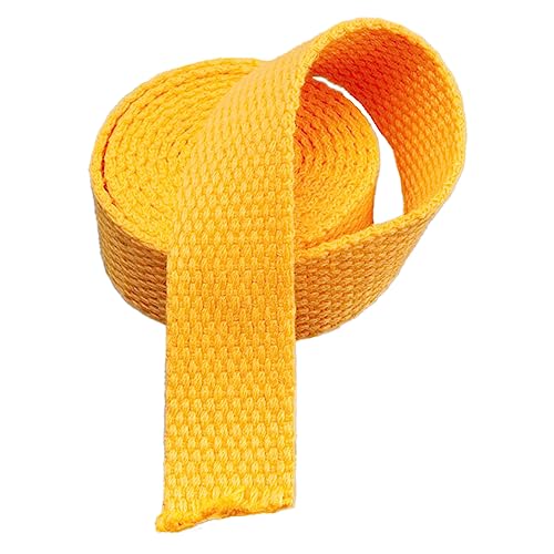 Nylon Gurtband Fischgrätenmuster, Gurtband aus Polyester-Baumwolle, 25 mm breit, mehrfarbig, 5–20 Yard(Golden Yellow,20 yard) von DQZRTUECA