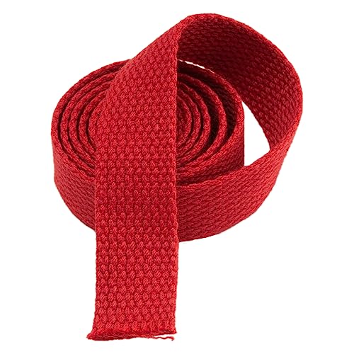 Nylon Gurtband Fischgrätenmuster, Gurtband aus Polyester-Baumwolle, 25 mm breit, mehrfarbig, 5–20 Yard(Red,20 yard) von DQZRTUECA