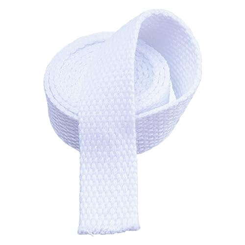 Nylon Gurtband Fischgrätenmuster, Gurtband aus Polyester-Baumwolle, 25 mm breit, mehrfarbig, 5–20 Yard(White,20 yard) von DQZRTUECA