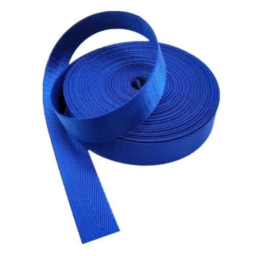 Nylon Gurtband Fischgrätenmuster, Nylon-Gurtband, 2,5 cm, mehrfarbig, mehrere Größen, 4,5–18 m, for Rucksackgürtel, DIY-Bastelgepäck(Blue,20 yard) von DQZRTUECA