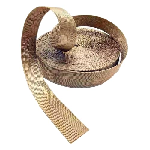 Nylon Gurtband Fischgrätenmuster, Nylon-Gurtband, 2,5 cm, mehrfarbig, mehrere Größen, 4,5–18 m, for Rucksackgürtel, DIY-Bastelgepäck(Khaki,20 yard) von DQZRTUECA