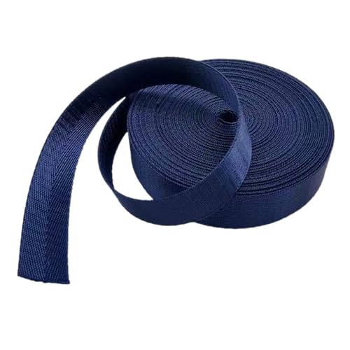 Nylon Gurtband Fischgrätenmuster, Nylon-Gurtband, 2,5 cm, mehrfarbig, mehrere Größen, 4,5–18 m, for Rucksackgürtel, DIY-Bastelgepäck(Navyblue,5 yard) von DQZRTUECA