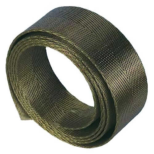 Nylon Gurtband Fischgrätenmuster, Nylon-Gurtband, 25 mm (1 Zoll) Breite, mehrfarbig, 5–20 Yard Länge, for Taschengurte, Basteln, Reparieren(Army Green,5 yard) von DQZRTUECA
