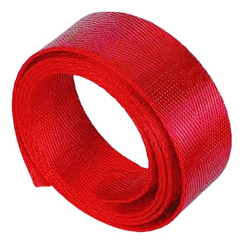 Nylon Gurtband Fischgrätenmuster, Nylon-Gurtband, 25 mm (1 Zoll) Breite, mehrfarbig, 5–20 Yard Länge, for Taschengurte, Basteln, Reparieren(Red,10 yard) von DQZRTUECA