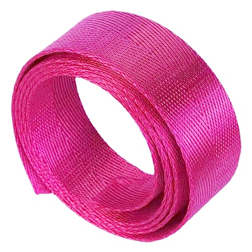 Nylon Gurtband Fischgrätenmuster, Nylon-Gurtband, 25 mm (1 Zoll) Breite, mehrfarbig, 5–20 Yard Länge, for Taschengurte, Basteln, Reparieren(Rose Red,20 yard) von DQZRTUECA
