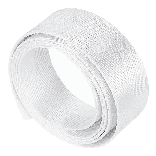 Nylon Gurtband Fischgrätenmuster, Nylon-Gurtband, 25 mm (1 Zoll) Breite, mehrfarbig, 5–20 Yard Länge, for Taschengurte, Basteln, Reparieren(White,20 yard) von DQZRTUECA