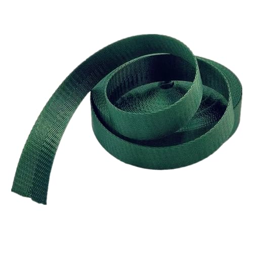 Nylon Gurtband Fischgrätenmuster, Nylon-Gurtband, 3,8 cm, 38 mm, mehrfarbig, 5–20 Yards(Darkgreen,10 yard) von DQZRTUECA