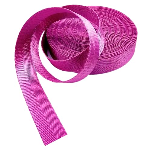 Nylon Gurtband Fischgrätenmuster, Nylon-Gurtband, 3,8 cm, 38 mm, mehrfarbig, 5–20 Yards(Rosered,20 yard) von DQZRTUECA