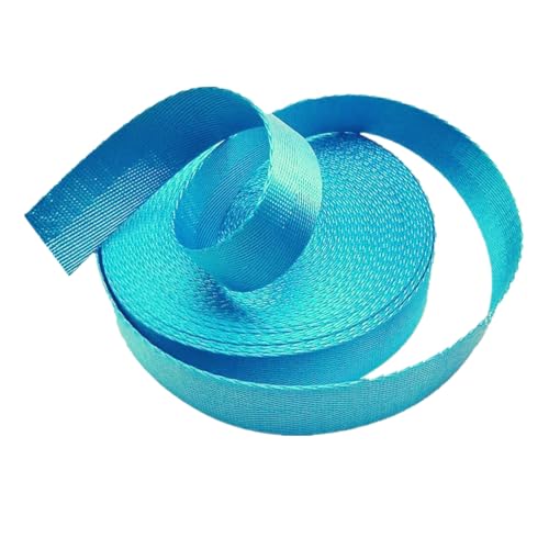 Nylon Gurtband Fischgrätenmuster, Nylon-Gurtband, 3,8 cm, 38 mm, mehrfarbig, 5–20 Yards(Skyblue,10 yard) von DQZRTUECA