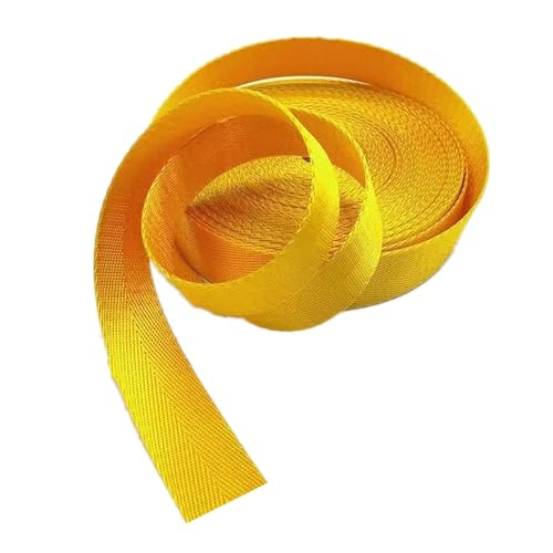 Nylon Gurtband Fischgrätenmuster, Nylon-Gurtband, 3,8 cm, 38 mm, mehrfarbig, 5–20 Yards(Yellow,20 yard) von DQZRTUECA