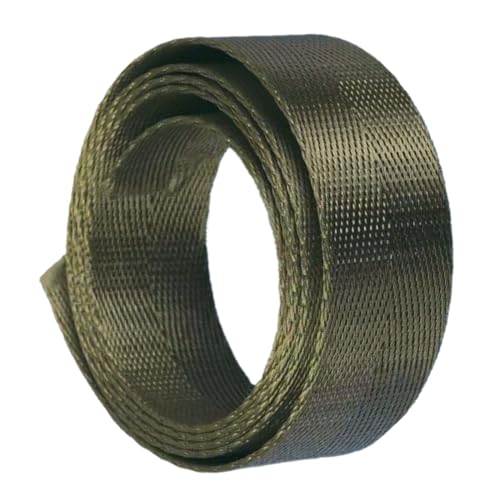 Nylon Gurtband Fischgrätenmuster, Nylon-Gurtband, 3,8 cm breit, mehrfarbig, 5, 10, 20 Yards(Armygreen,10 yards) von DQZRTUECA