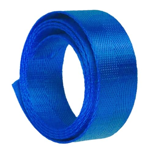 Nylon Gurtband Fischgrätenmuster, Nylon-Gurtband, 3,8 cm breit, mehrfarbig, 5, 10, 20 Yards(Blue,20 yards) von DQZRTUECA