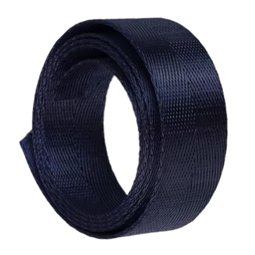 Nylon Gurtband Fischgrätenmuster, Nylon-Gurtband, 3,8 cm breit, mehrfarbig, 5, 10, 20 Yards(Navyblue,5 yards) von DQZRTUECA