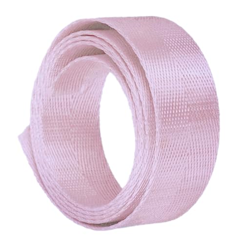 Nylon Gurtband Fischgrätenmuster, Nylon-Gurtband, 3,8 cm breit, mehrfarbig, 5, 10, 20 Yards(Pink,20 yards) von DQZRTUECA