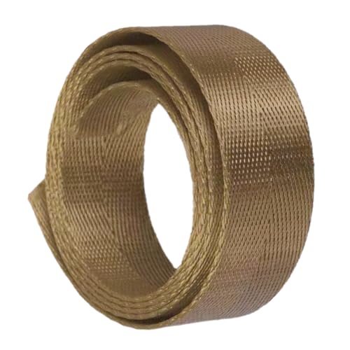 Nylon Gurtband Fischgrätenmuster, Nylon-Gurtband, 3,8 cm breit, mehrfarbig, 5, 10, 20 Yards(Tan,20 yards) von DQZRTUECA