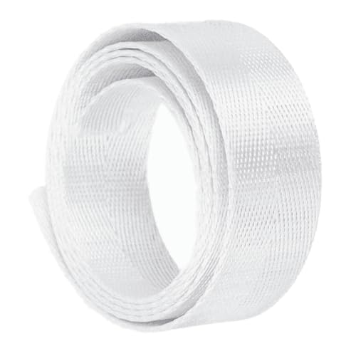 Nylon Gurtband Fischgrätenmuster, Nylon-Gurtband, 3,8 cm breit, mehrfarbig, 5, 10, 20 Yards(White,10 yards) von DQZRTUECA
