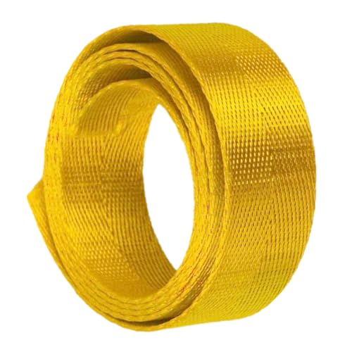 Nylon Gurtband Fischgrätenmuster, Nylon-Gurtband, 3,8 cm breit, mehrfarbig, 5, 10, 20 Yards(Yellow,20 yards) von DQZRTUECA