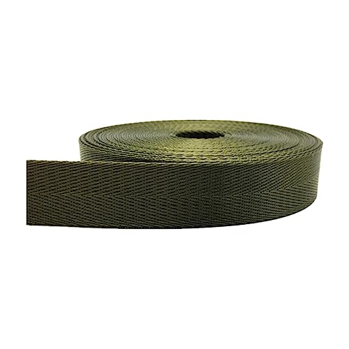 Nylon Gurtband Fischgrätenmuster, Nylon-Gurtband, 38 mm, Fischgrätenmuster, mehrfarbig, mehrere Größen, for Indoor- und Outdoor-Ausrüstung, DIY-Basteln(Army Green,10 yard) von DQZRTUECA