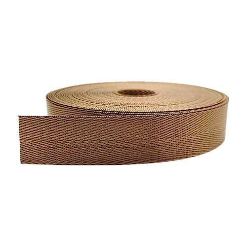 Nylon Gurtband Fischgrätenmuster, Nylon-Gurtband, 38 mm, Fischgrätenmuster, mehrfarbig, mehrere Größen, for Indoor- und Outdoor-Ausrüstung, DIY-Basteln(Khaki,5 yard) von DQZRTUECA