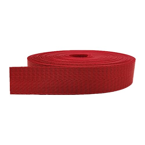 Nylon Gurtband Fischgrätenmuster, Nylon-Gurtband, 38 mm, Fischgrätenmuster, mehrfarbig, mehrere Größen, for Indoor- und Outdoor-Ausrüstung, DIY-Basteln(Red,10 yard) von DQZRTUECA