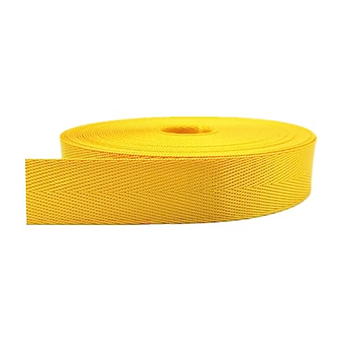 Nylon Gurtband Fischgrätenmuster, Nylon-Gurtband, 38 mm, Fischgrätenmuster, mehrfarbig, mehrere Größen, for Indoor- und Outdoor-Ausrüstung, DIY-Basteln(Yellow,10 yard) von DQZRTUECA
