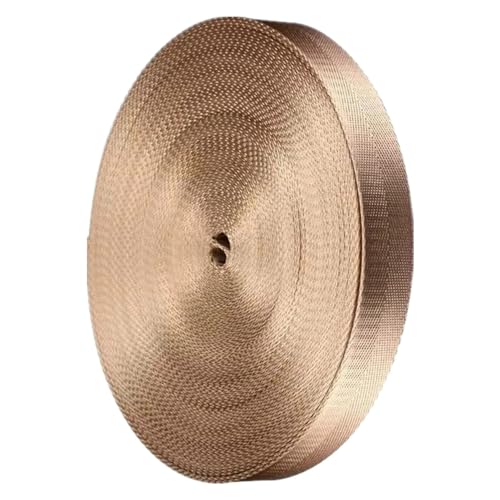 Nylon Gurtband Fischgrätenmuster, Nylon-Gurtband, 38 mm, mehrfarbig, 5/10/20/50 Yard(Tan,20 yard) von DQZRTUECA