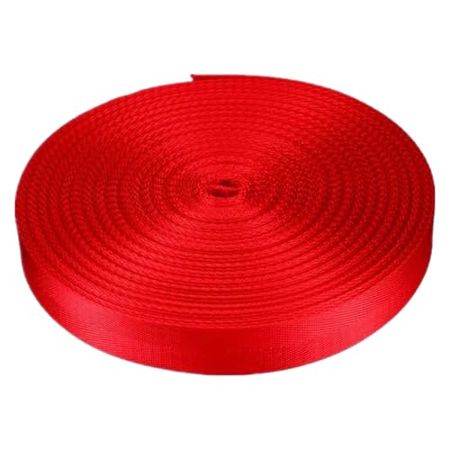 Nylon Gurtband Fischgrätenmuster, Nylon-Gurtband, mehrfarbig, 25–38 mm Breite, 4,5–18 m Länge(Red,38mm/20 yards) von DQZRTUECA