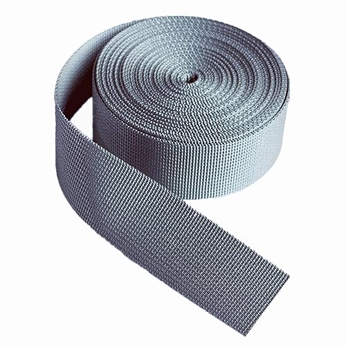 Nylon Gurtband Fischgrätenmuster, Nylon-Gurtband, mehrfarbig, 25 mm/38 mm Breite, 5–20 Yards for Gepäck, Fracht, Outdoor, Klettern, Haustierleine(Grey,25mm/5yard) von DQZRTUECA