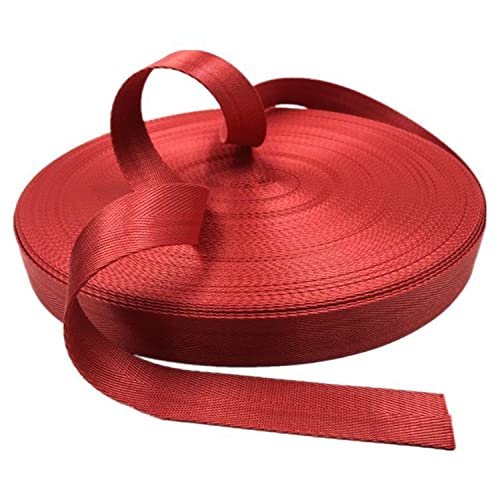 Nylon Gurtband Fischgrätenmuster, Nylon Gurtband 25mm/38mm Multicolor 5 Yards for Taschen Fracht Umreifung Outdoor Klettern(Red,38 mm) von DQZRTUECA