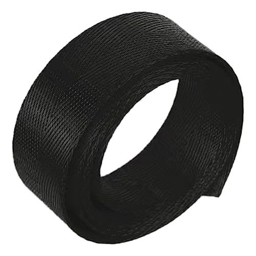 Nylon Gurtband Fischgrätenmuster, Nylon Gurtband 25mm 1 Zoll Fischgrätenband Multicolor 5/10/20 Yard DIY Basteln Reparatur(Black,5 yard) von DQZRTUECA